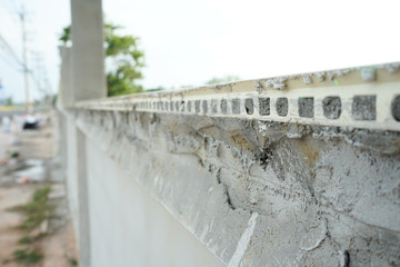 Construction of reinforced concrete fence in thailand