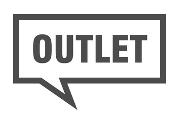 outlet sign. outlet square speech bubble. outlet