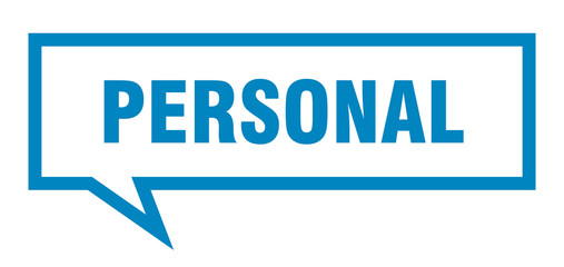 personal sign. personal square speech bubble. personal