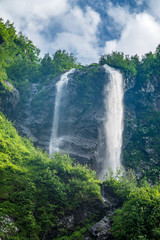 Views of the green mountains with the highest waterfall