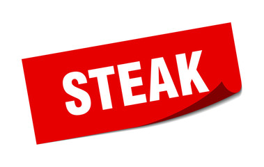 steak sticker. steak square isolated sign. steak