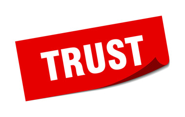 trust sticker. trust square isolated sign. trust