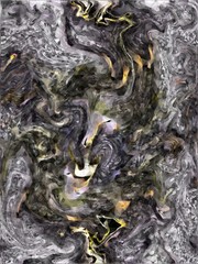 green tea leaves on a black background