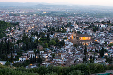 Views of the Alhambra, the Albaicín and the city of Granada