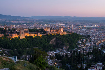 Fototapeta premium Views of the Alhambra, the Albaicín and the city of Granada