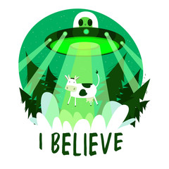 Hand Drawn UFO Abduction