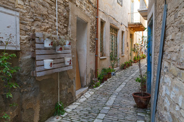 Streets in an old village of Pano Lefkara. Larnaca District, Cyprus.