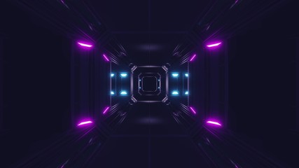 futuristic science-fiction tunnel corridor 3d illustration background