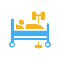 illness on bed icon from medical collection