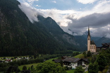 A beautiful village Heiligenblut am Grossglockner surrounded by mountains in Austria