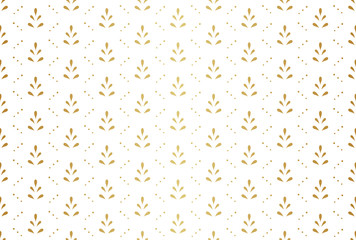 Seamless Arabesque Floral Pattern. Art Deco Style Background. Vector Abstract Flower Texture.