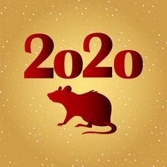 Chinese New Year of the Zodiac Rat. Symbol of the year according to the eastern calendar. Happy New Year, 2020