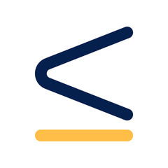 Obraz premium is less than or equal to symbol icon from signs collection