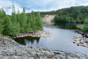 Karelia. The volcano Girvas channel Pioneer.