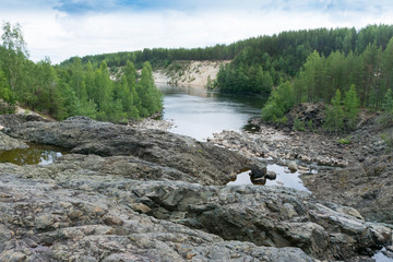 Karelia. The volcano Girvas channel Pioneer.