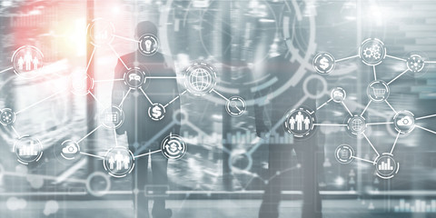 Futuristic in Industry business virtual diagram. Buying Communication concept.