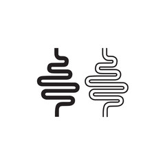 Icon digestive tract, vector set on white