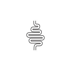 Intestinal tract line icon on white.