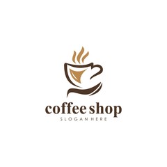 Coffee shop. Logo design vector icon download template
