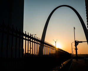 Sunrise at the arch in St Louis