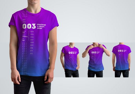 T-Shirt Mockup with 4 Views
