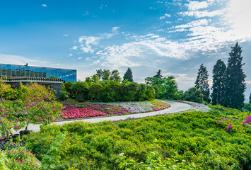 Curves and gardens, flower and dance room, chengdu city, sichuan province, China