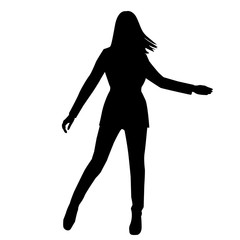 Black fashion vector silhouette of beautiful stylish woman