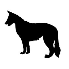 Vector silhouette of shepherd dog standing isolated on white background