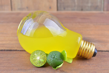 Calamondin in bulb with lemon drink. Calamondin is a sour fruit and high vitamin c