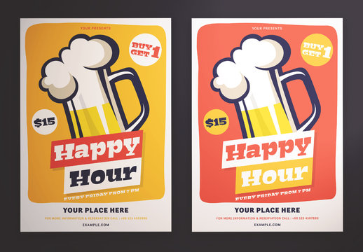 Happy Hour Flyer Layout