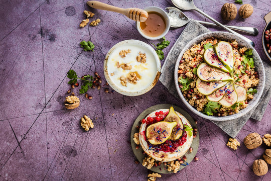 Cous Cous gericht mit Feigen und camambert k&auml;se 