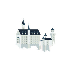 Neuschwanstein Castle vector icon. color symbol Neuschwanstein Castle. Neuschwanstein Castle sign. Neuschwanstein Castle logo - obrazy, fototapety, plakaty