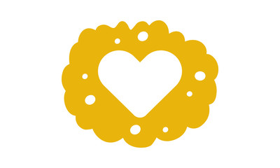 Label with Heart. Love concept. Unique hand drawn nursery poster. Cute phrase. Ink brush calligraphy. Scandinavian style font. Poster, card, banner, t-shirt design element. Vector Illustration