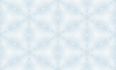 Abstract vector seamless pattern. Kaleidoscope of lines and shapes.