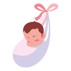 cute baby wrapped in blanket