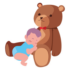 baby boy with toy cute bear