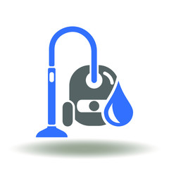 Vacuum water cleaner icon. Automatic Cleaning Electrical Appliance logo. Vacuuming wash machine symbol.