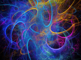 blue abstract fractal background 3d rendering illustration