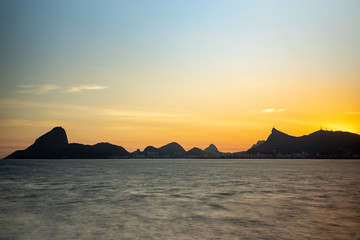 Naklejka na ściany i meble Sunset in Gragoata Niteroi Rio de Janeiro