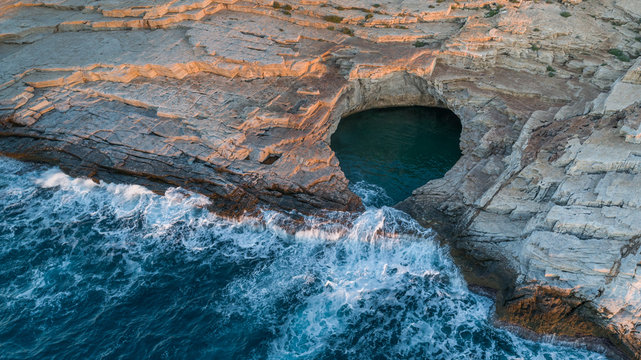 Giola, natural sea water pool located on Thassos island