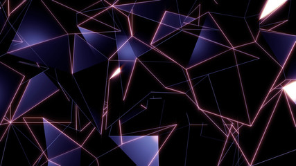 3D rendering background of abstract geometric triangles