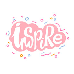 Motivational inspiration doodle colorful hand drawn poster