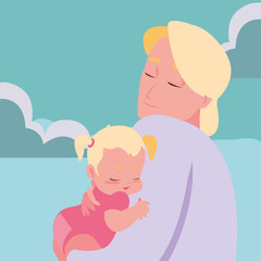 dad carrying his baby girl in arms