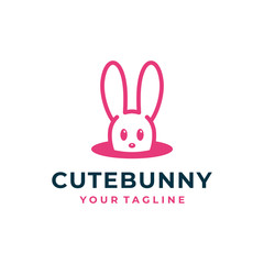 Rabbit bunny logo and icon design vector.