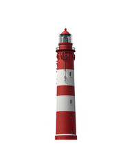 Leuchtturm, freigestellt, rot weiß, isoliert auf weißem Hintergrund, Nordsee, Amrum,