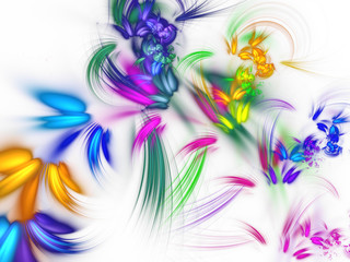 rainbow abstract fractal background 3d rendering illustration