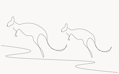 Kangaroo silhouette from island australia vector illustration