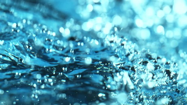 Super slow motion of bubbling water in detail. Filmed on very high speed camera, 1000 fps.
