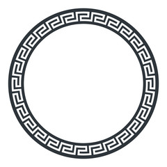 Vintage Anctient Greek ornament circular frame template vector