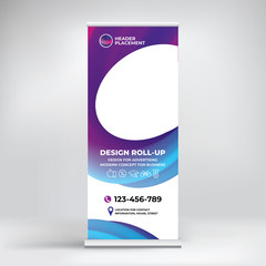 Advertising banner roll-up, fashion graphic gradient, background for presentations, conferences, seminars